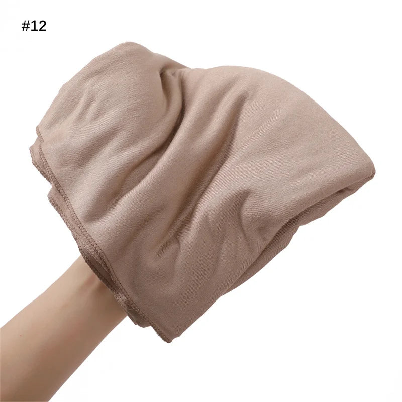 80×180cm Cotton Modal-Feel Hijab – Soft Stretch Long Scarf