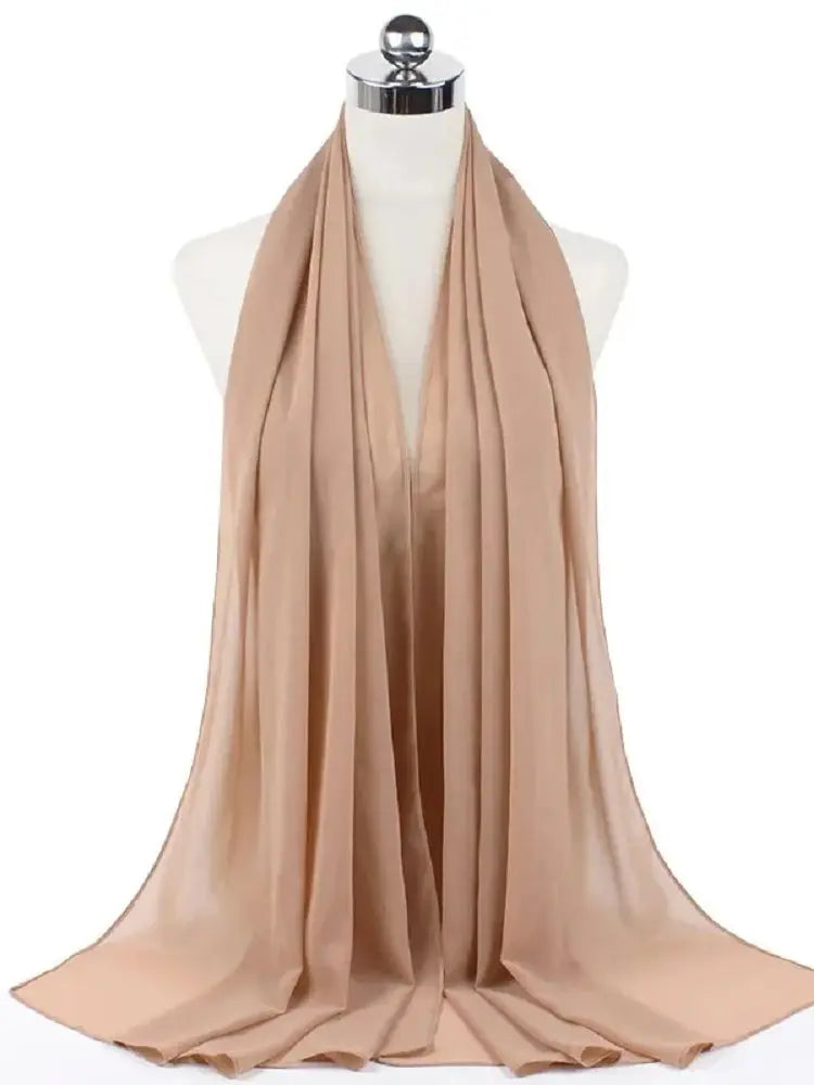 Ready-to-Wear Chiffon Hijab – Elegant Solid Color Instant Headscarf