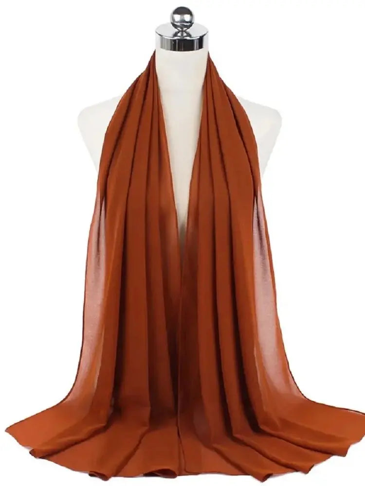 Ready-to-Wear Chiffon Hijab – Elegant Solid Color Instant Headscarf