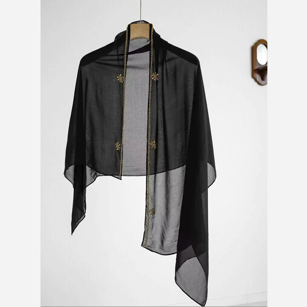Luxury Beaded Embroidery Abaya – Dubai Gold Hijab Kaftan