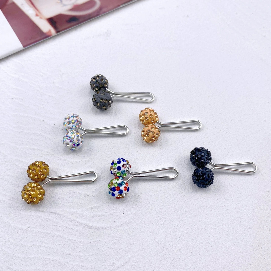 2-Piece Crystal U-Shaped Hijab Pins – Elegant Scarf Clips for Women