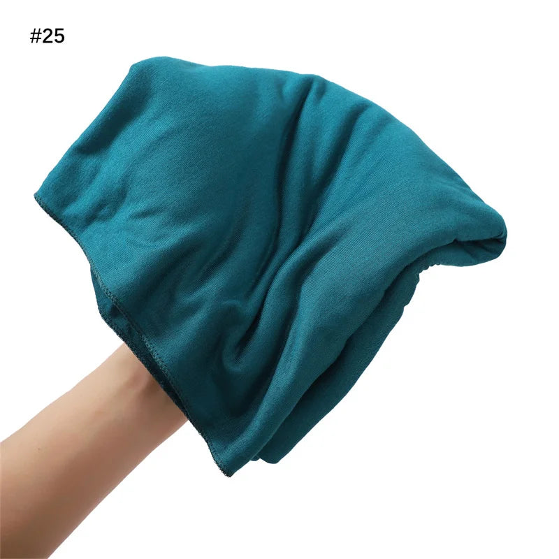 80×180cm Cotton Modal-Feel Hijab – Soft Stretch Long Scarf