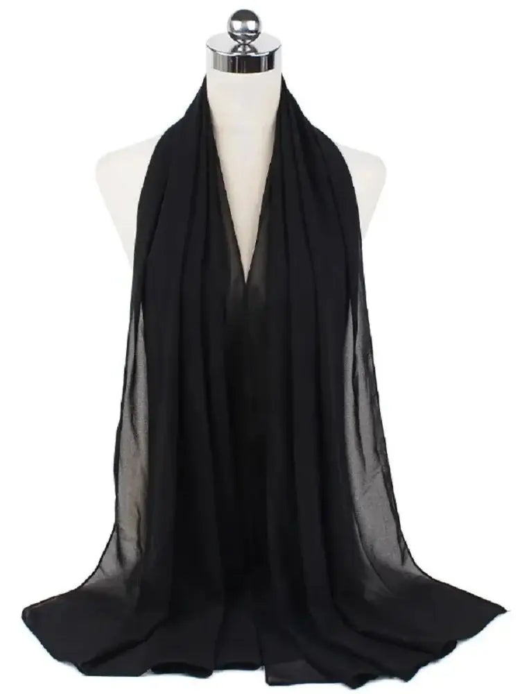 Ready-to-Wear Chiffon Hijab – Elegant Solid Color Instant Headscarf
