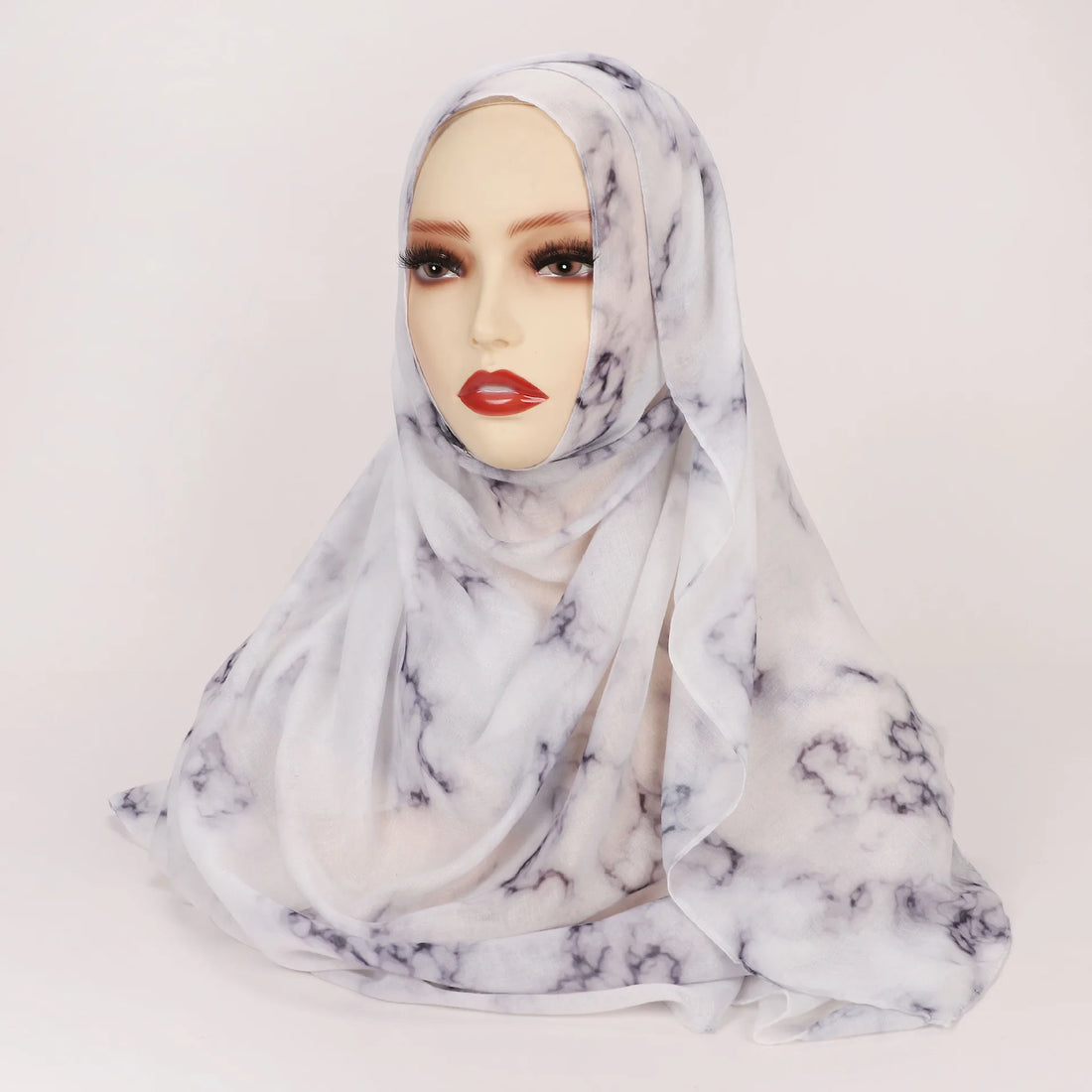 Watercolor Print Hijab – Soft Bohemian Floral Shawl Scarf