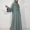 Luxurious Floral Embroidery Hijab Dress for Muslim Women