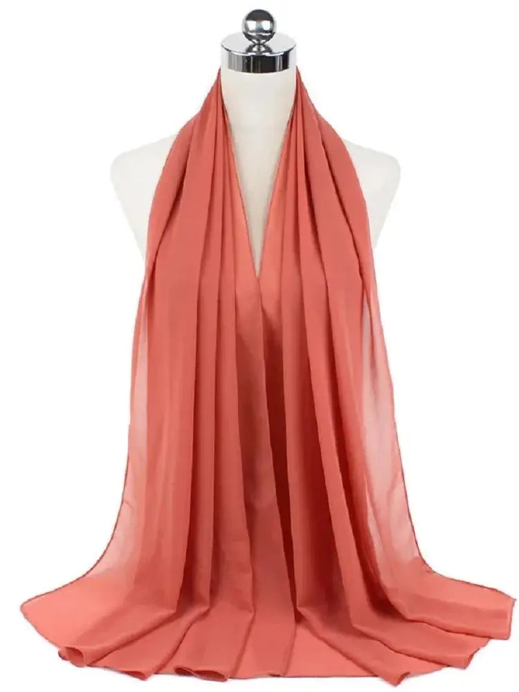 Ready-to-Wear Chiffon Hijab – Elegant Solid Color Instant Headscarf