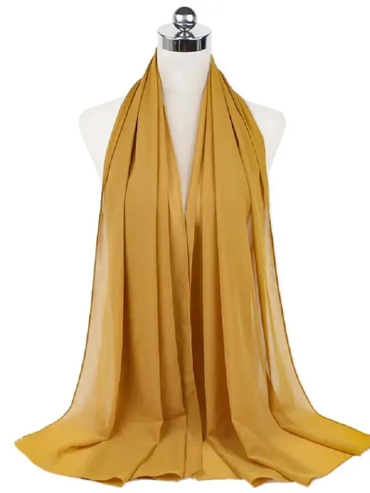 Ready-to-Wear Chiffon Hijab – Elegant Solid Color Instant Headscarf