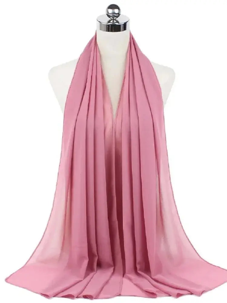 Ready-to-Wear Chiffon Hijab – Elegant Solid Color Instant Headscarf