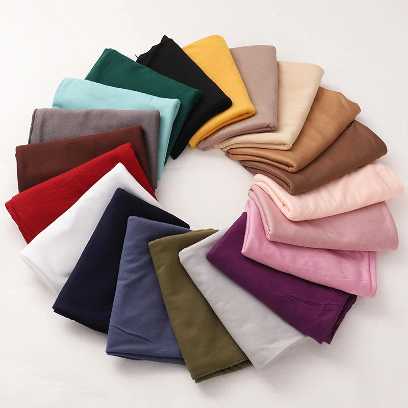 Jersey Modal Cotton Hijab – Soft Solid Color Long Scarf